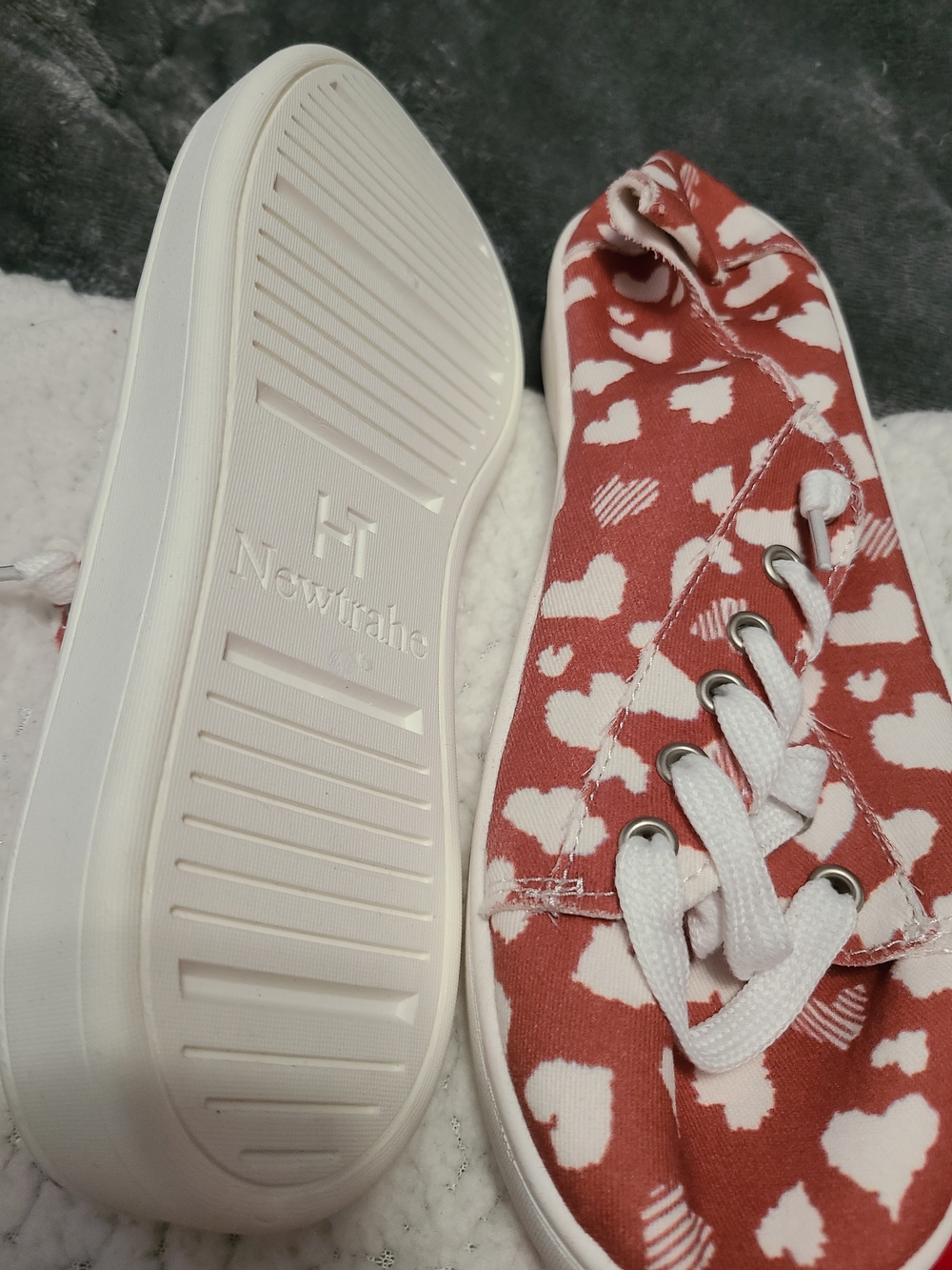 Women's  Heart-Print Canvas Sneakers